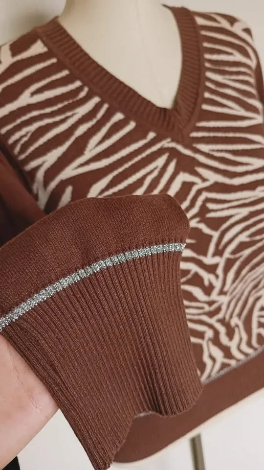 Suéter Zebra Tricot tamanho G pequeno (veste P/M)