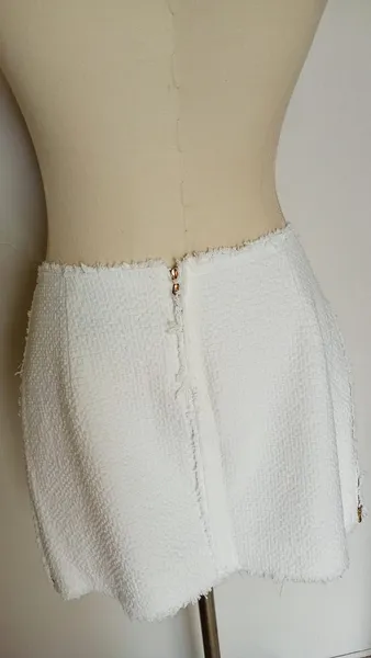 Saia Tweed branca Zara tamanho G