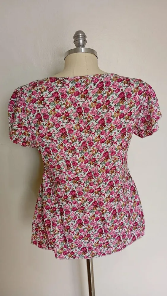 Blusa florida rosa tamanho G