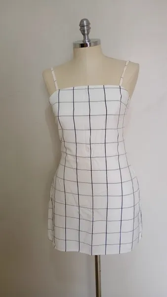 Vestido xadrez branco PP