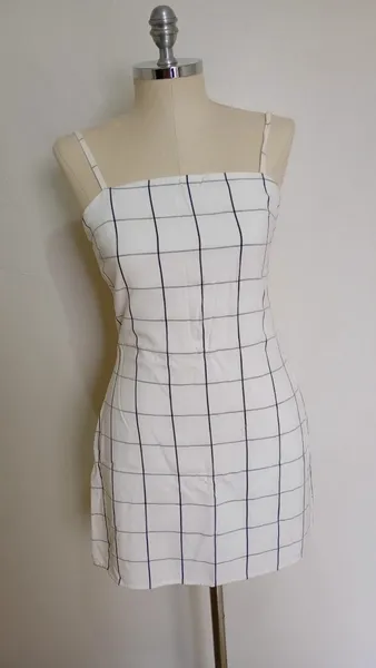 Vestido xadrez branco PP