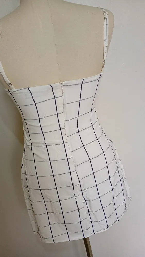 Vestido xadrez branco PP