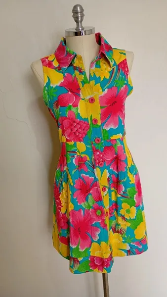 Vestido floral bossa nossa de botões tamanho M