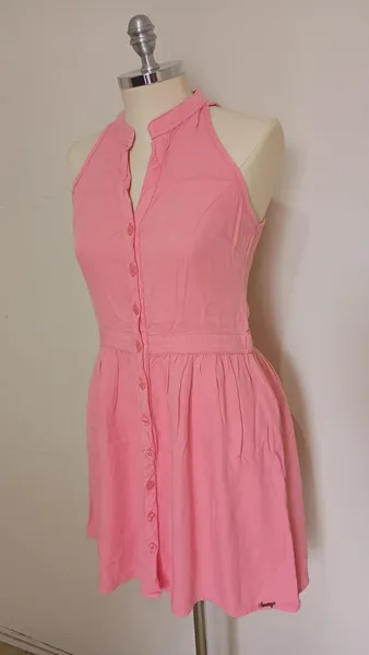 Vestido rosa Hering de botões tamanho P