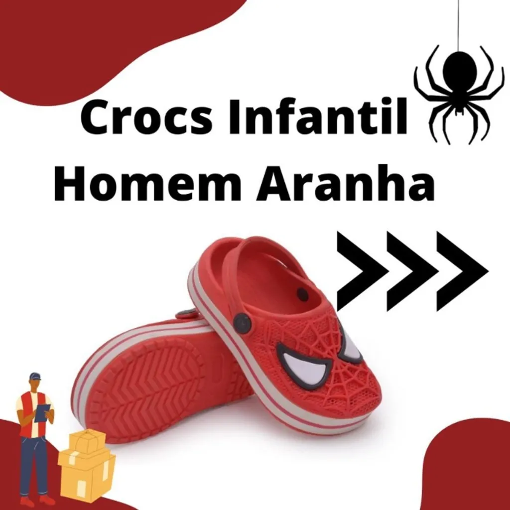 Babuche Aranha Spider Infantil Anatômico Antiderrapante
