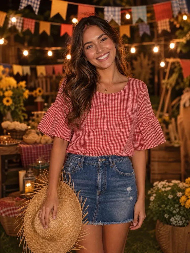camisa xadrez festa junina São João GG