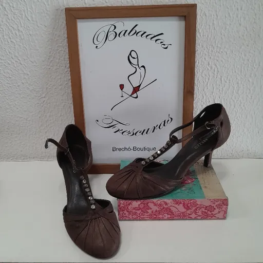 *FINESSE* sandália salto médio com strass