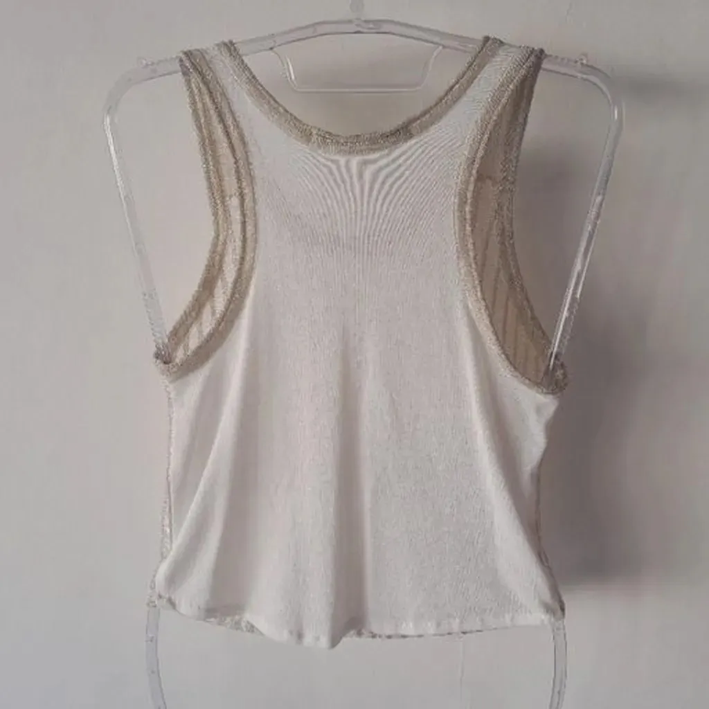 *TRABALHADA NO BRILHO* blusa cropped bordado canutilhos creme