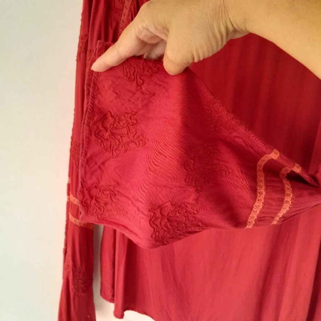 *HIPPIE CHIC* blusa bata manga longa viscose