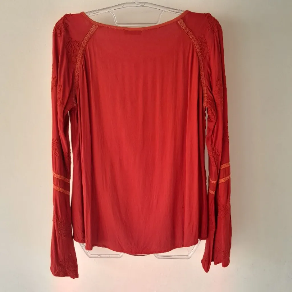 *HIPPIE CHIC* blusa bata manga longa viscose