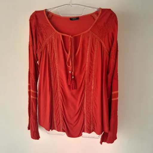*HIPPIE CHIC* blusa bata manga longa viscose