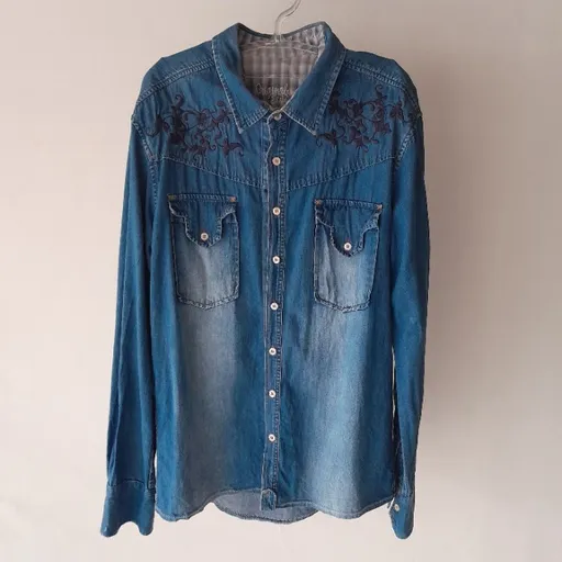 *UNISSEX* camisa manga longa jeans bordada