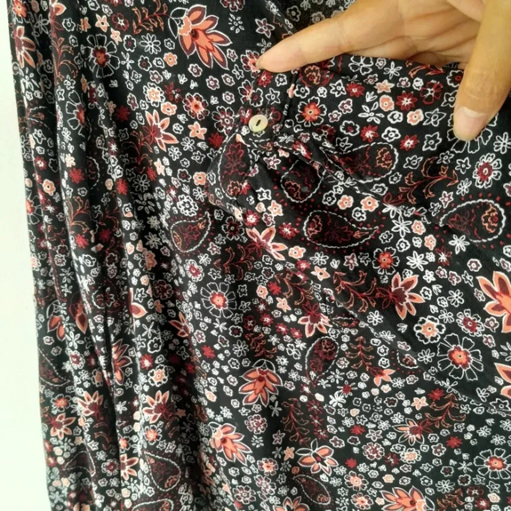 *FLORAL DE INVERNO* camisa manga longa viscose