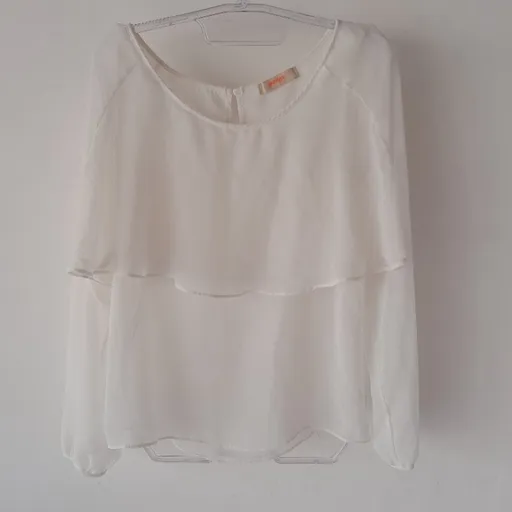 *ESTILOSA* blusa manga longa sobreposição off white