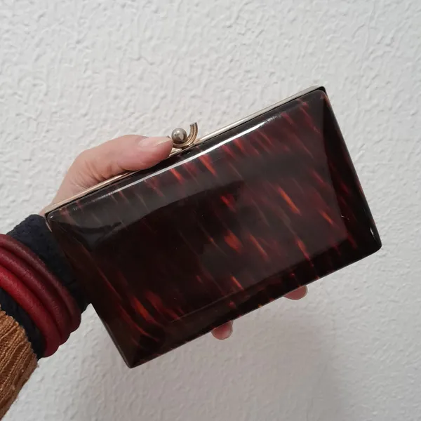 VINTAGE CHEIA DE ESTILO bolsa clutch de festa em acrílico
