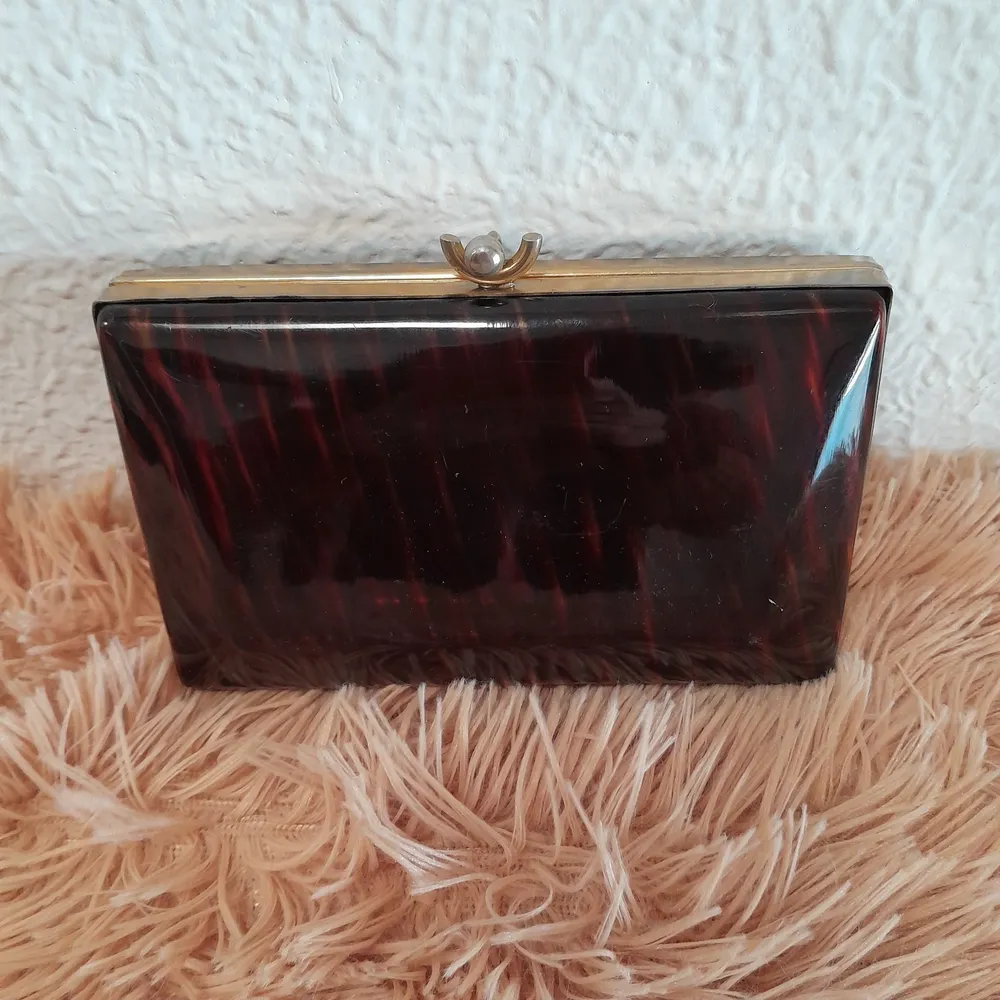 VINTAGE CHEIA DE ESTILO bolsa clutch de festa em acrílico