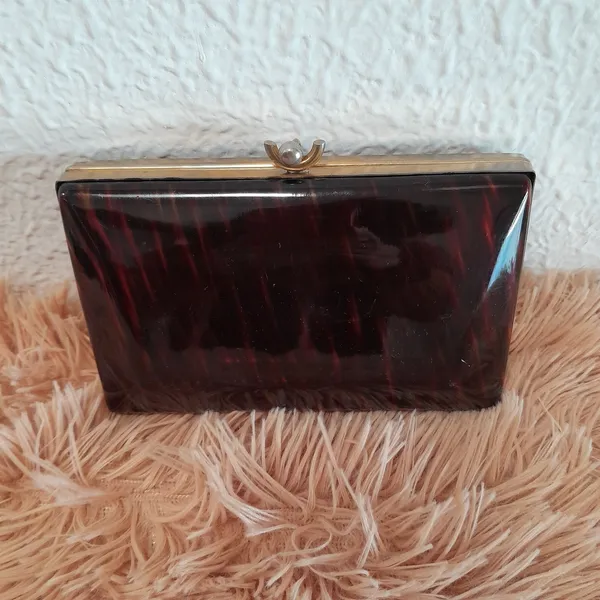VINTAGE CHEIA DE ESTILO bolsa clutch de festa em acrílico