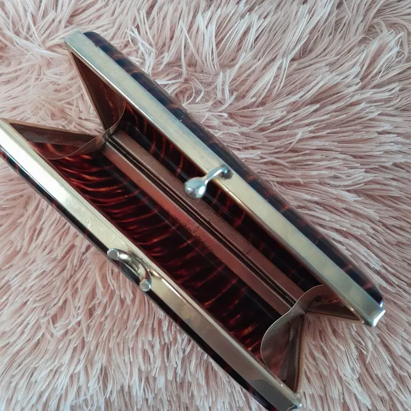 VINTAGE CHEIA DE ESTILO bolsa clutch de festa em acrílico