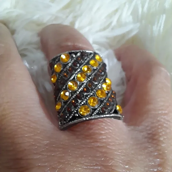 anel bijuteria prateado regulável strass aro 17 a 21