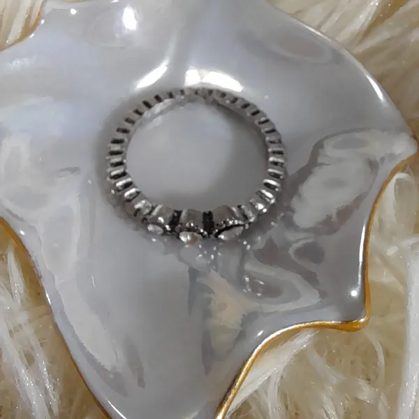 anel bijuteria prateado estilo pandora 3 strass aro 16