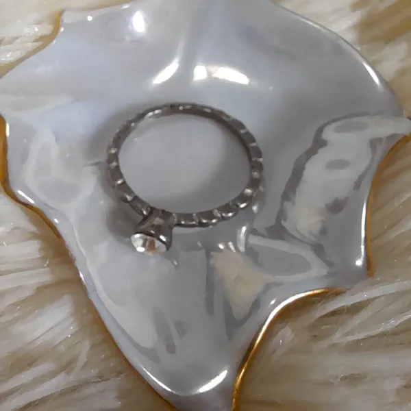 anel bijuteria prateado estilo pandora solitário aro 15