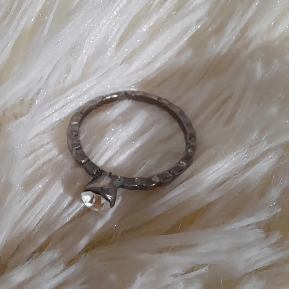 anel bijuteria prateado estilo pandora solitário aro 15