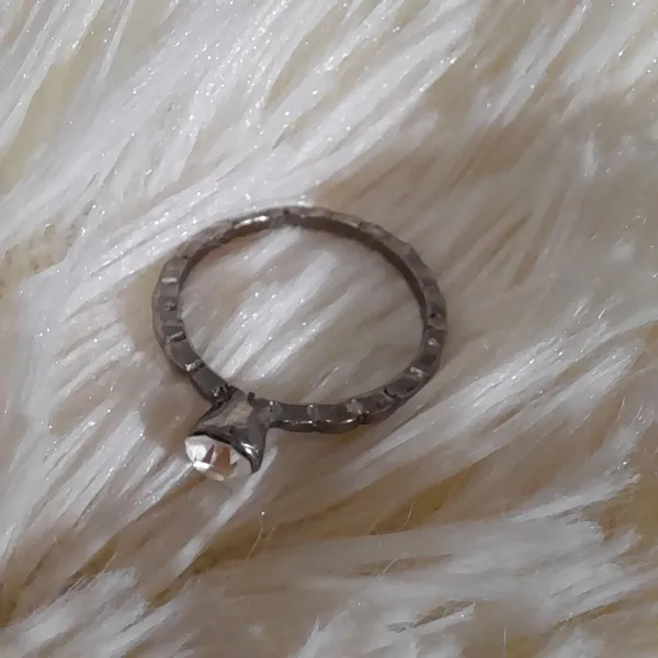 anel bijuteria prateado estilo pandora solitário aro 15