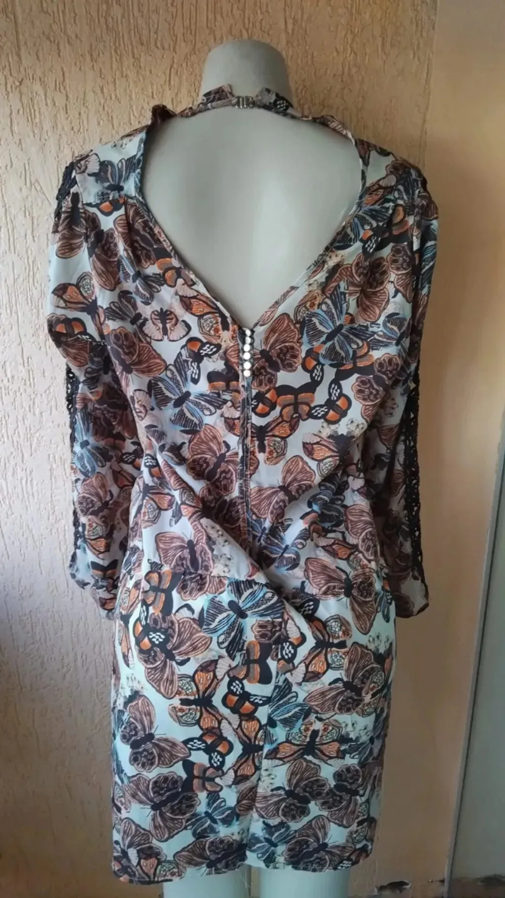 Vestido Boho Chic Borboletas Tam G Detalhe Guipir ✨
