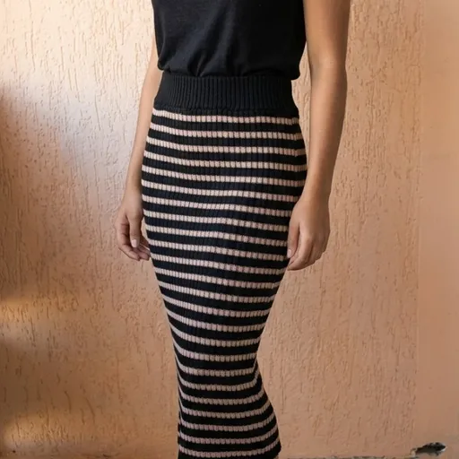 Saia Midi em Lanzinha com Fenda Lateral  Produto Novo