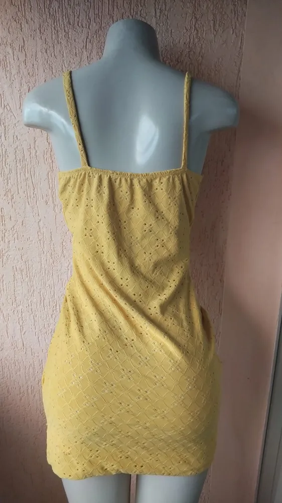 Vestido Curto Laise Amarelo com Bojo Tamanho G