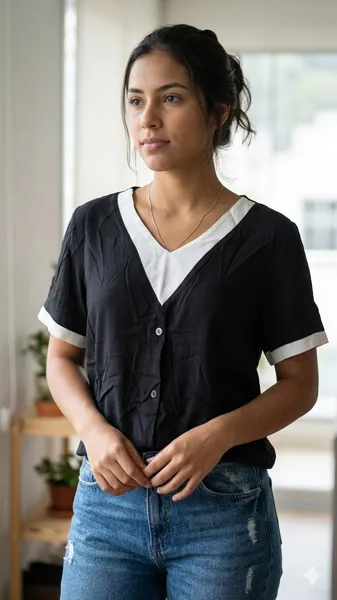 TAMANHO G Blusa em Tecido de Alfaiataria Produto Novo El