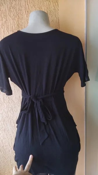 Bata Feminina Preta Com Amarração Nas Costas  Tamanho G