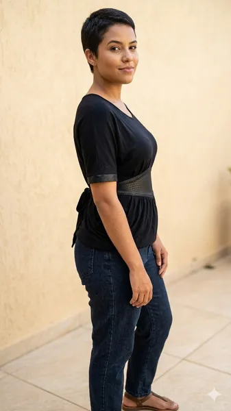 Bata Feminina Preta Com Amarração Nas Costas  Tamanho G