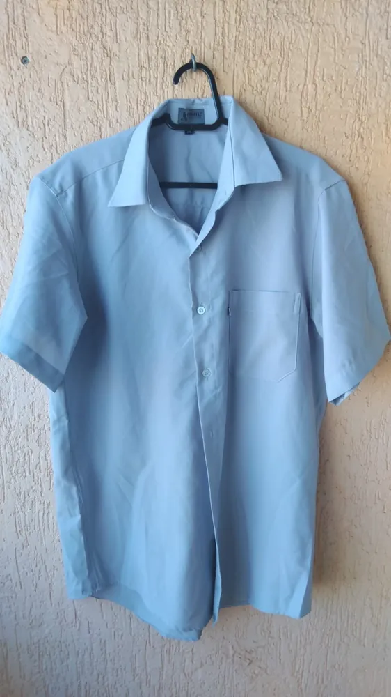 Camisa Masculina De Malha Manga Curta Com Bolso Tamanho M