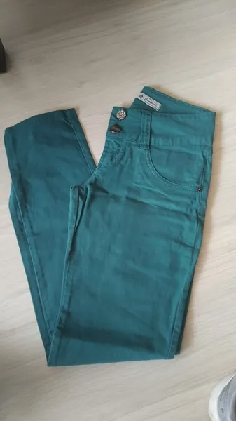 Calça Jeans Verde Cós Alto Tam 36 Oportunidade
