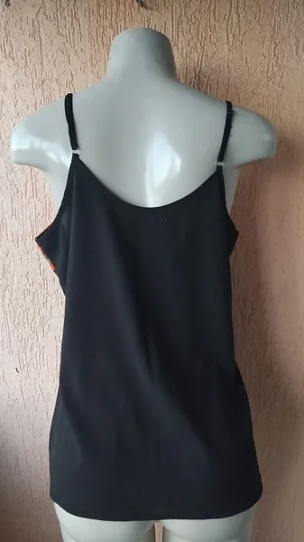 Regata Preta com Detalhe Tropical Tamanho G