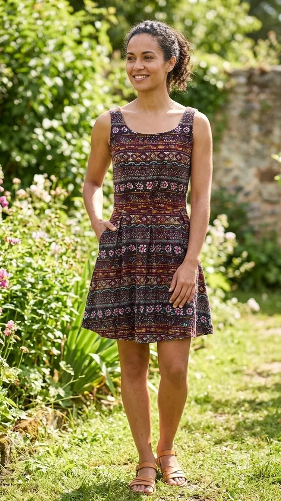 Vestido em Camurça Estampado Tam P