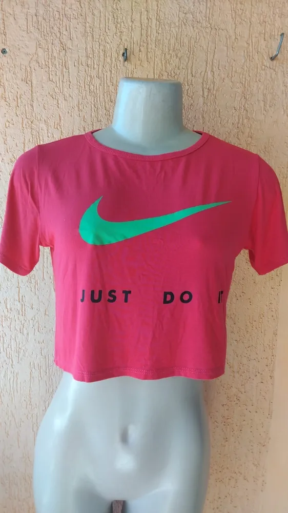 Cropped Pink Just Do It Tam Único