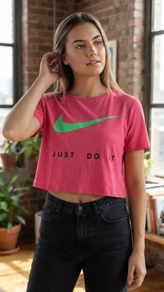 Cropped Pink Just Do It Tam Único