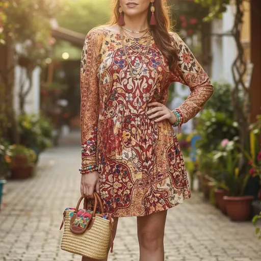Vestido estampado Cantão