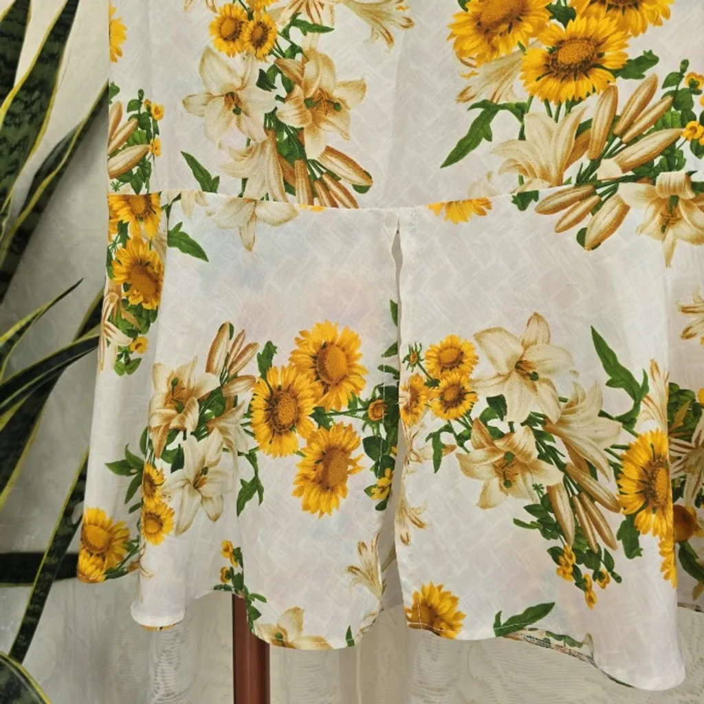 Saia midi girassóis