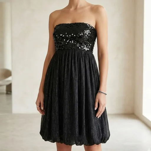 Vestido preto festa y2k