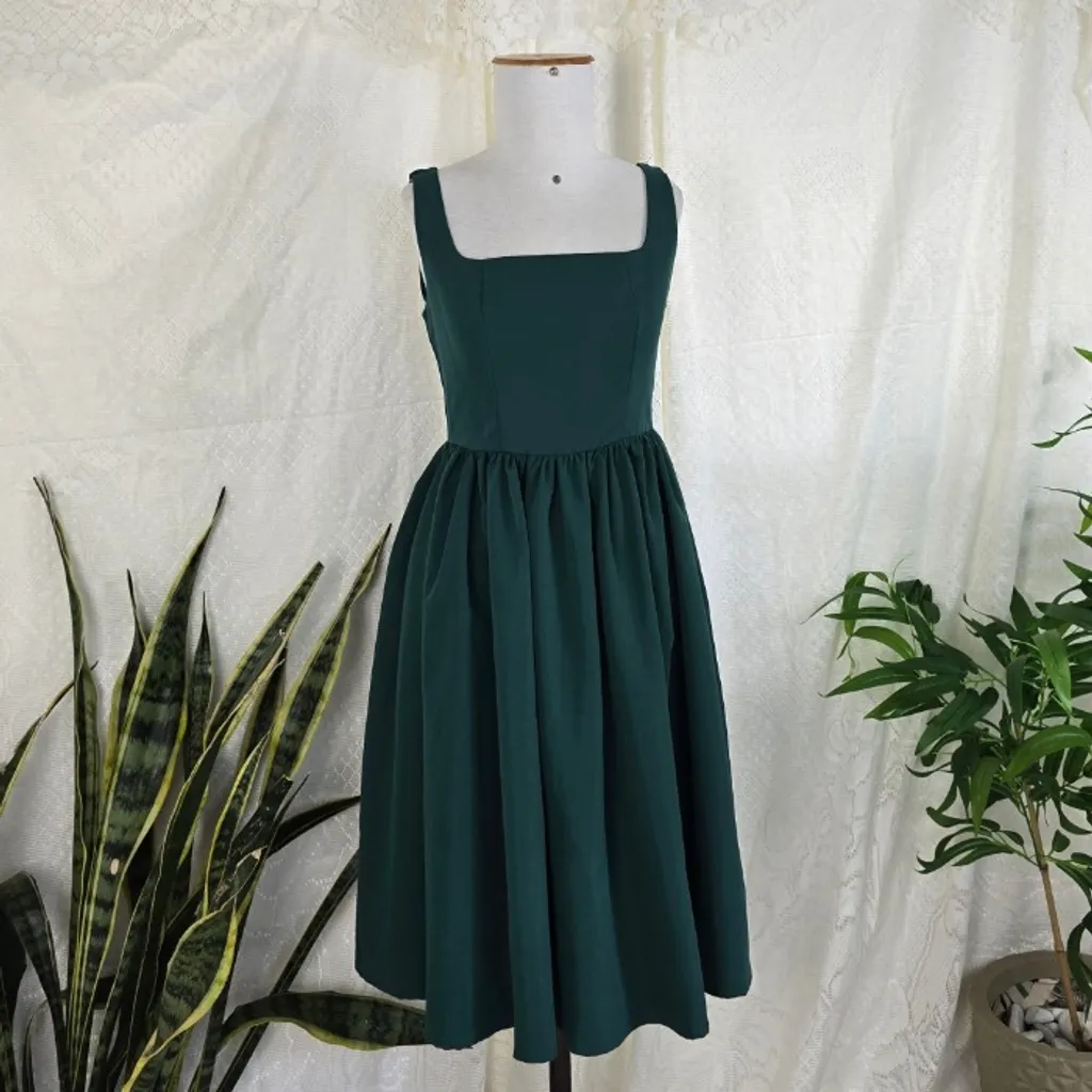 Vestido verde retrô