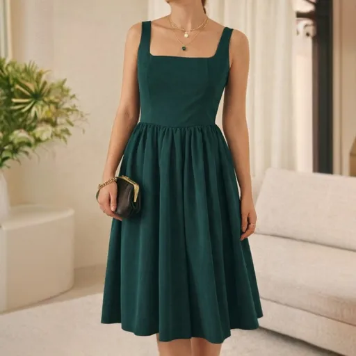 Vestido verde retrô