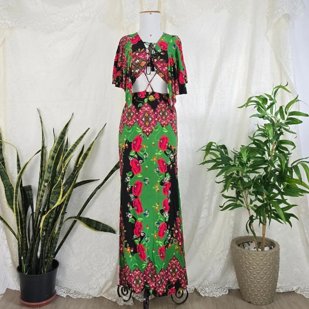 Vestido longo colorido