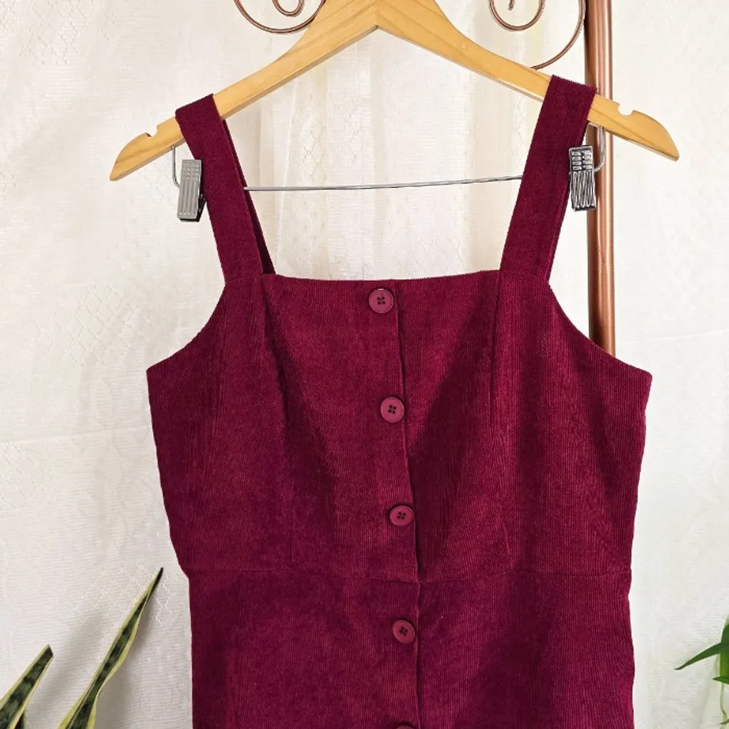 Salopete retrô veludo cotelê bordô