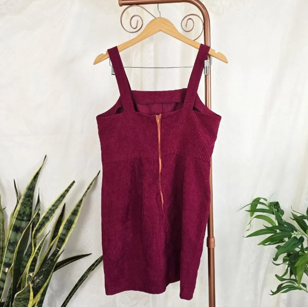 Salopete retrô veludo cotelê bordô