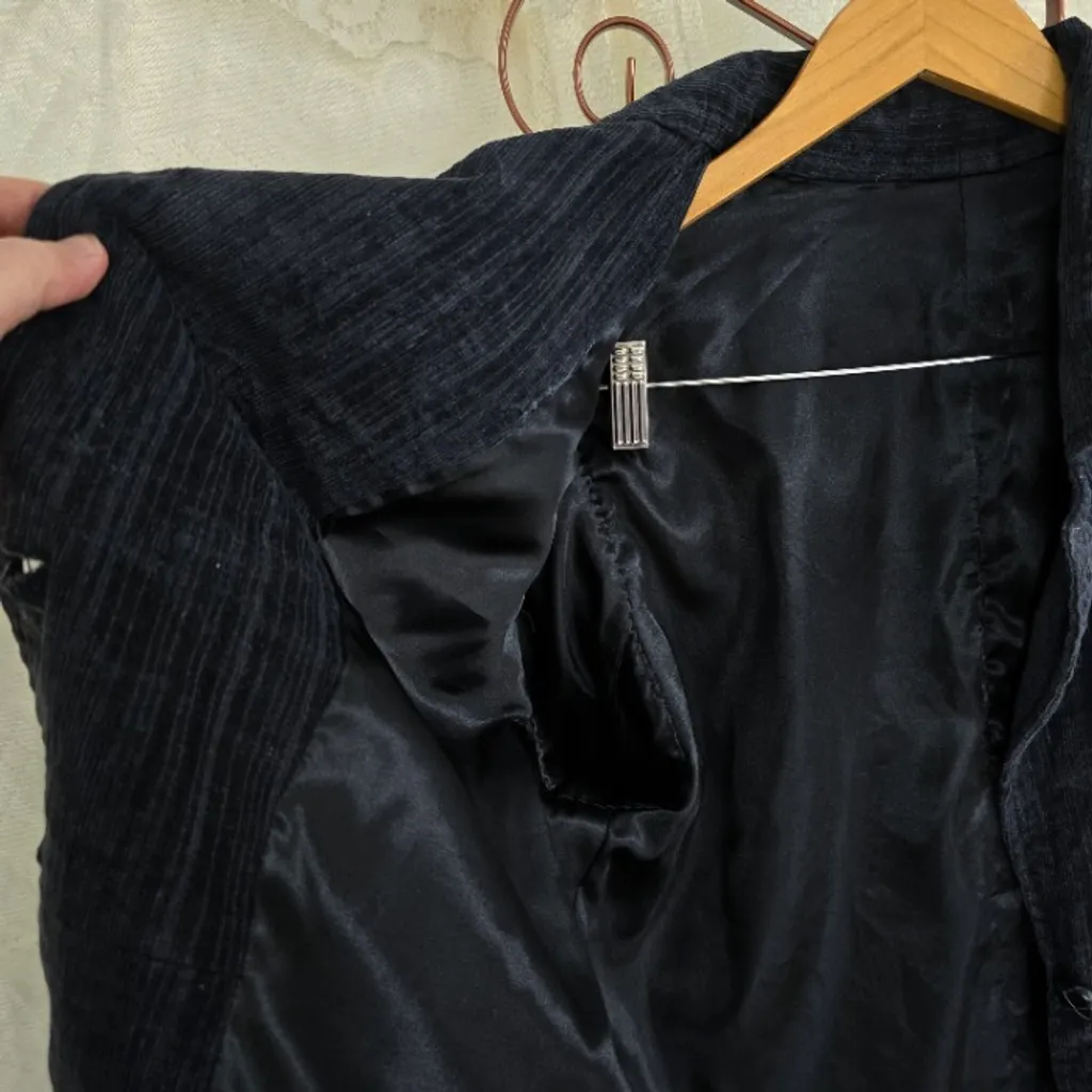 Blazer preto veludo cotelê