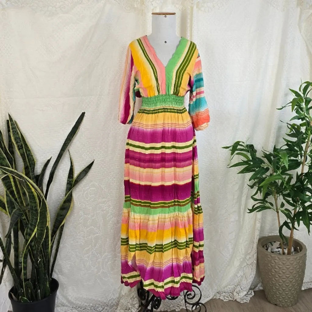 Vestido viscolinho colorido