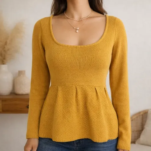 Blusa mostarda tricô